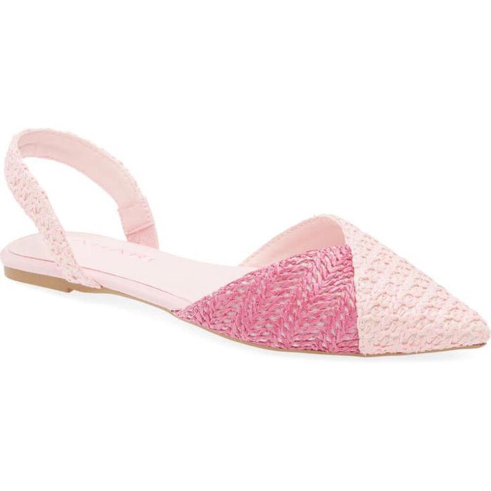 Tahari Pink Two-Tone Woven Slingback Flats 10